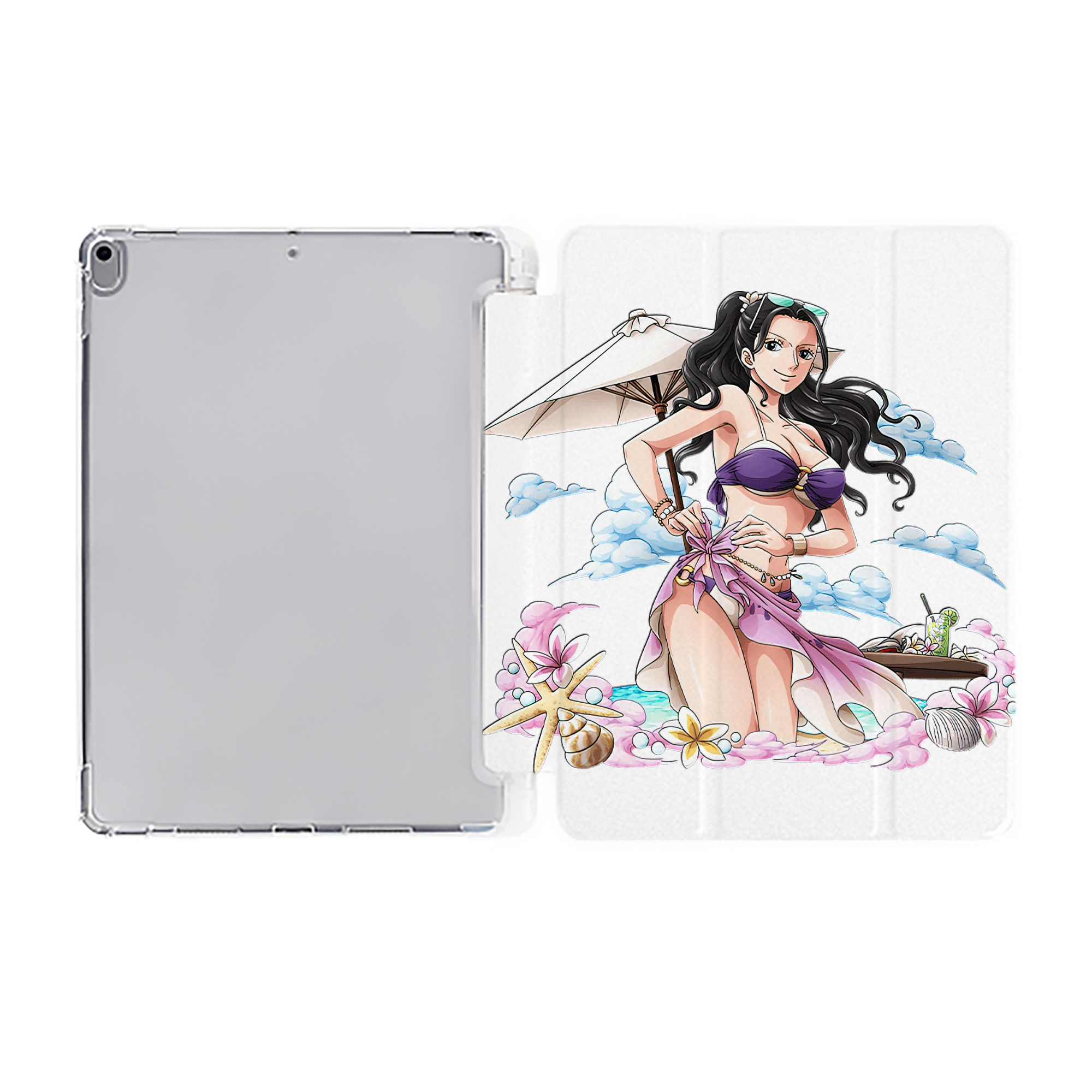 （画像用） ワンピース ニコ・ロビン ONE PIECE Nico Robin IPad ケース ペン収納付き 三つ折りスタンド PUレザー×シリコン 対応機種9.5/10.5/10.9インチ